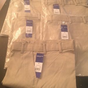 5 PAIRS/Khaki Uniform Shorts Flat Front/sz. 12/NWT